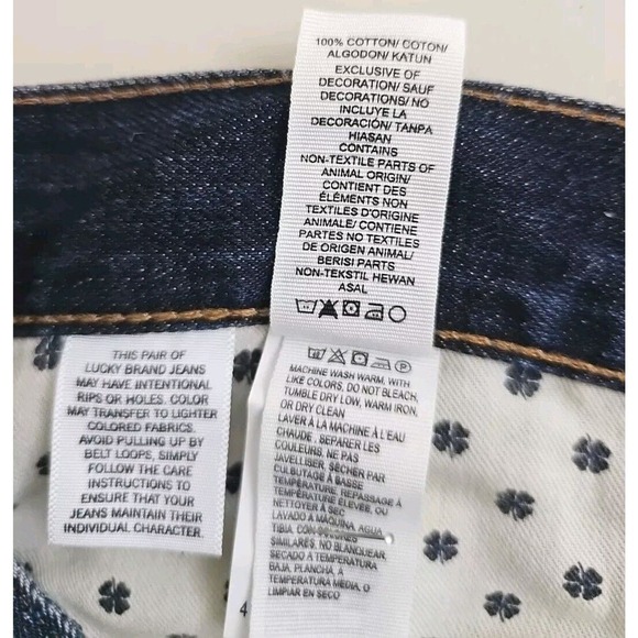 Lucky Brand ~Men's 34 x 32~ Dark Blue Denim 410 Athletic Slim Jeans Distressed. - Picture 7 of 9